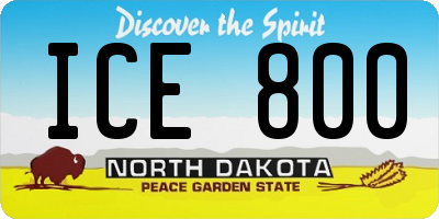 ND license plate ICE800