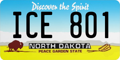 ND license plate ICE801