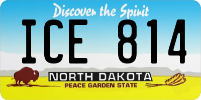 ND license plate ICE814