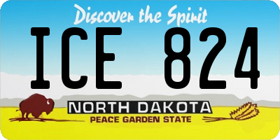 ND license plate ICE824