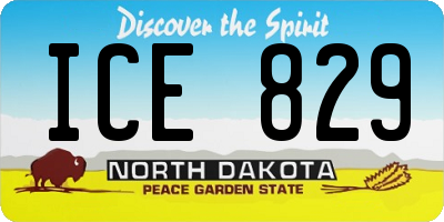 ND license plate ICE829