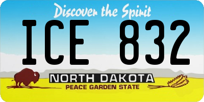 ND license plate ICE832