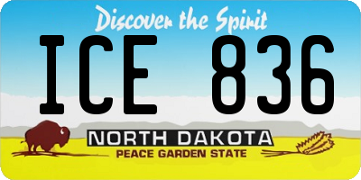 ND license plate ICE836