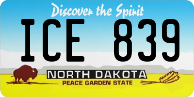 ND license plate ICE839