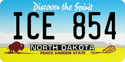 ND license plate ICE854