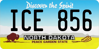 ND license plate ICE856