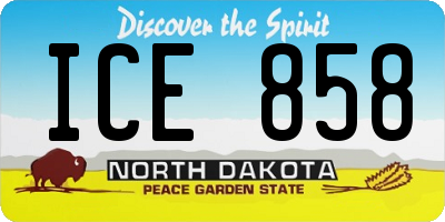 ND license plate ICE858