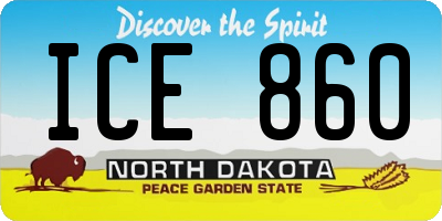 ND license plate ICE860