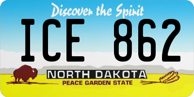 ND license plate ICE862