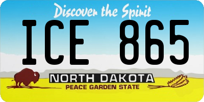 ND license plate ICE865