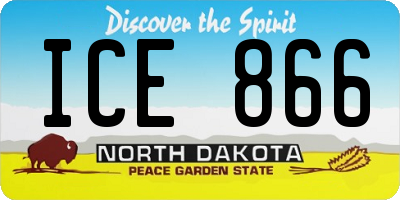 ND license plate ICE866