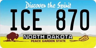 ND license plate ICE870