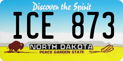 ND license plate ICE873