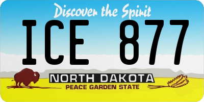 ND license plate ICE877