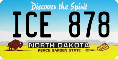 ND license plate ICE878