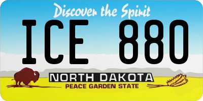 ND license plate ICE880