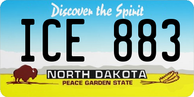 ND license plate ICE883