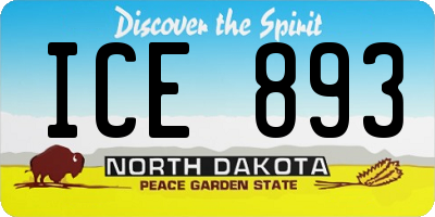 ND license plate ICE893