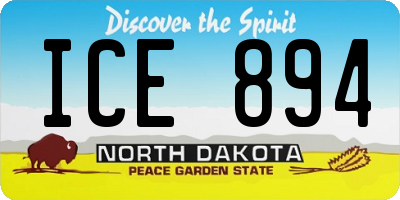 ND license plate ICE894