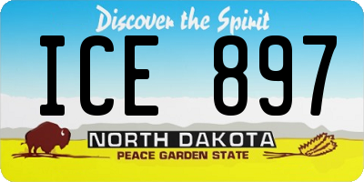 ND license plate ICE897