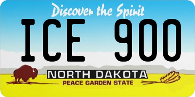 ND license plate ICE900