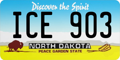 ND license plate ICE903