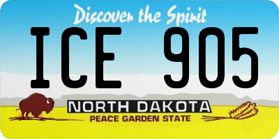 ND license plate ICE905