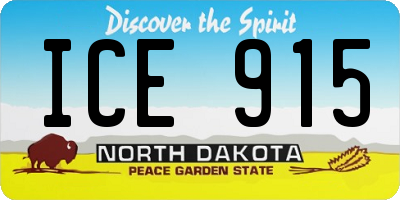 ND license plate ICE915