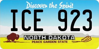 ND license plate ICE923