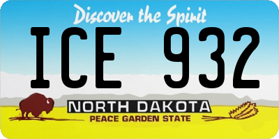 ND license plate ICE932