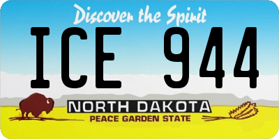 ND license plate ICE944