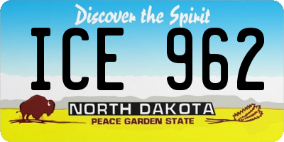 ND license plate ICE962