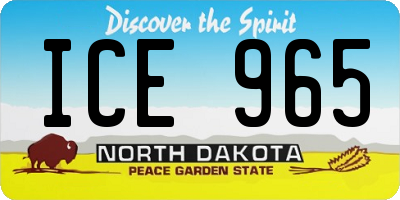 ND license plate ICE965