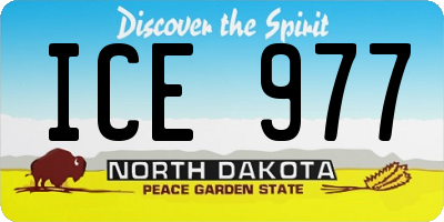 ND license plate ICE977