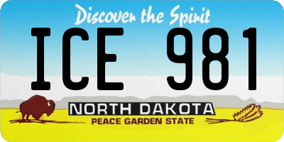 ND license plate ICE981