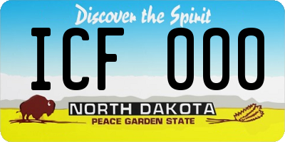 ND license plate ICF000