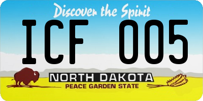 ND license plate ICF005