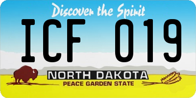 ND license plate ICF019