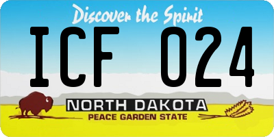 ND license plate ICF024