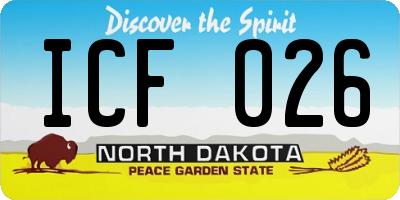 ND license plate ICF026