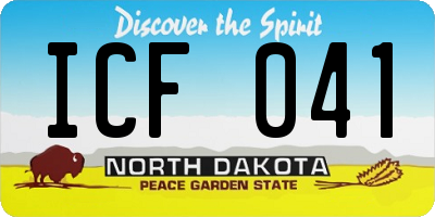 ND license plate ICF041