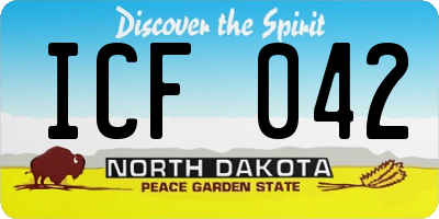 ND license plate ICF042