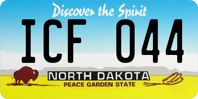 ND license plate ICF044