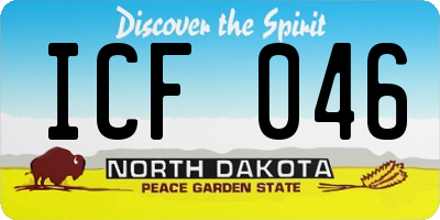 ND license plate ICF046