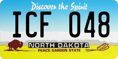 ND license plate ICF048
