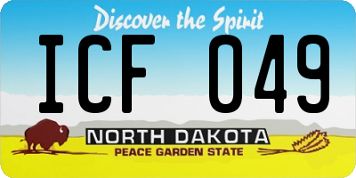 ND license plate ICF049
