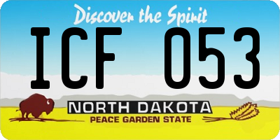 ND license plate ICF053