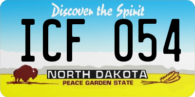 ND license plate ICF054