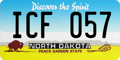 ND license plate ICF057