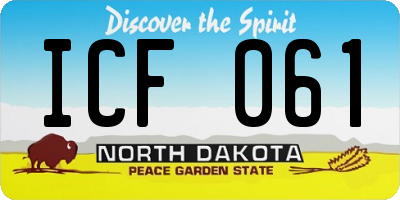ND license plate ICF061